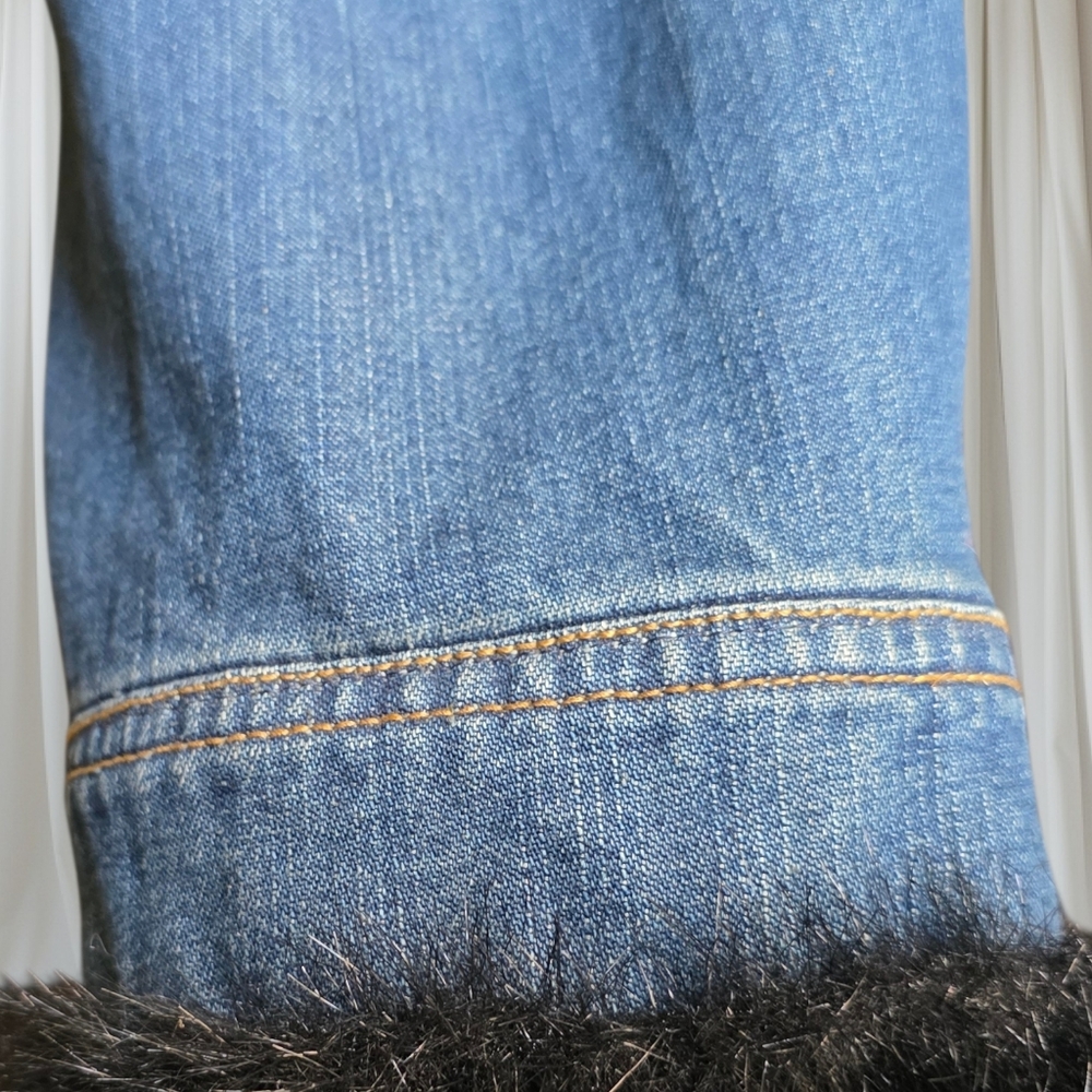 2 Pc Denim Jacket & Removable Faux Fur Liner Vest XL. - Picture 4 of 16
